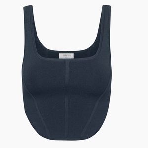Babaton Aritzia Sculpt Knit Corset Top Midnight Navy